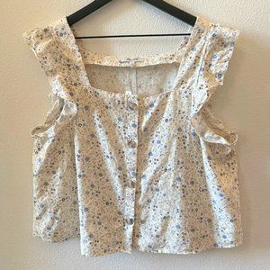 NWT Tags Madewell Floral Linen Top XL